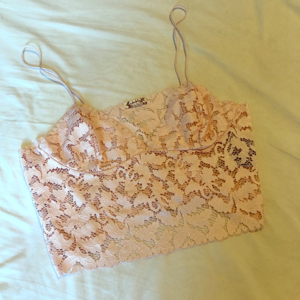 Free People cropped lace cami